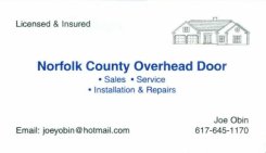 Nfk Cty Overhead Door, 617-645-1170