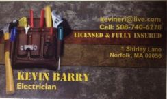 Kevin Barry, Electrician 508-740-6278
