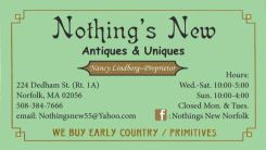 Nothing's New Antiques, 508-384-7666