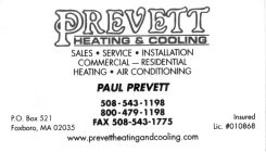 Prevett Heat/Cool, 508-543-1198